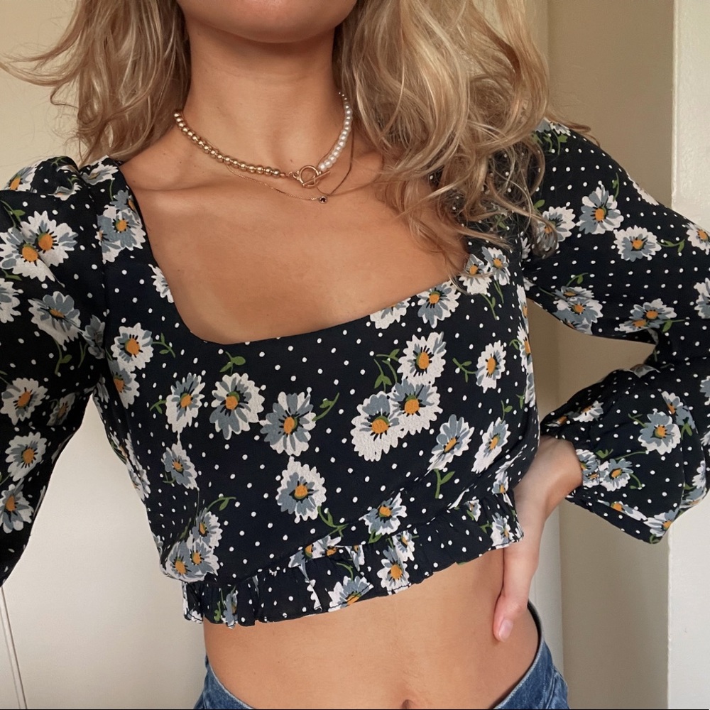 Zara floral crop top